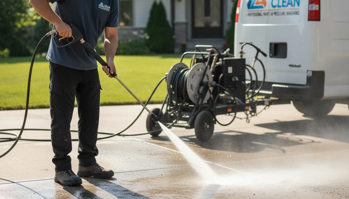 Concrete pressure cleaning in Durham, NC for driveways, patios, and walkways by Durham Paint Pros